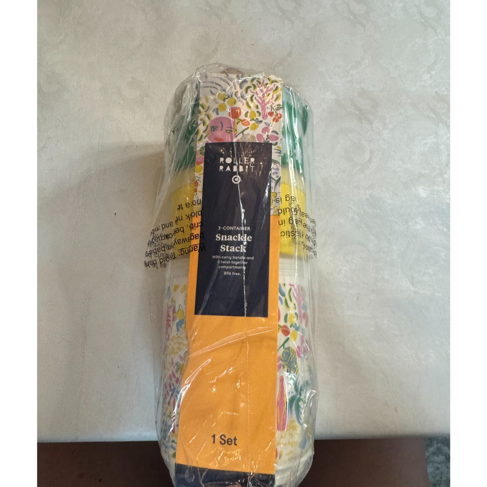 Roller Rabbit x Target Vacation Stackable Snacklebox Yellow/Green - Picture 3 of 5
